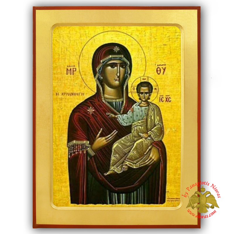 Holy Virgin Mary The Golden Spring Wooden Icon